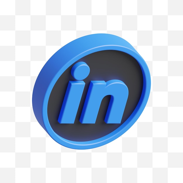 Icona sociale 3d di media di linkedin