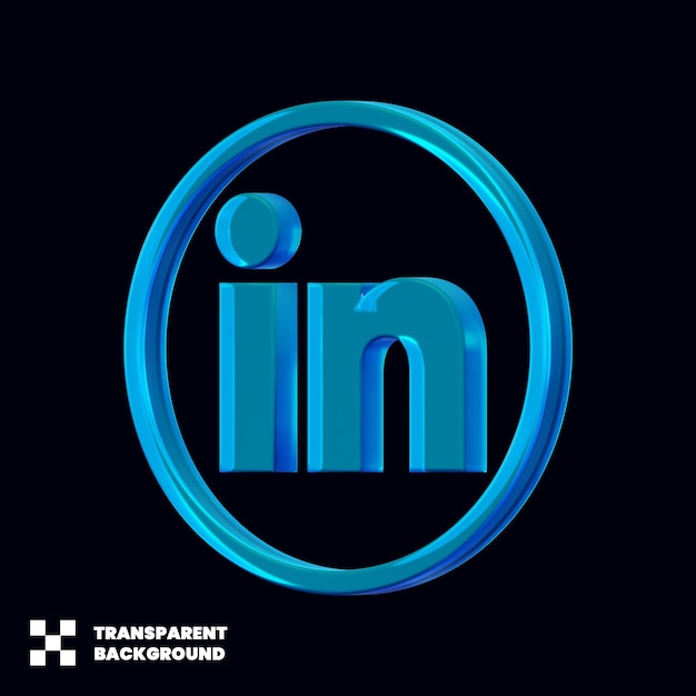 Linkedin social media icon 3d