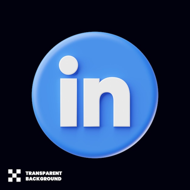 Linkedin social media-pictogram in minimalistische 3d-weergave