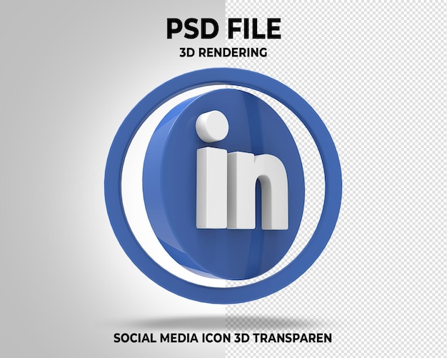 PSD linkedin social media прозрачный логотип 3d