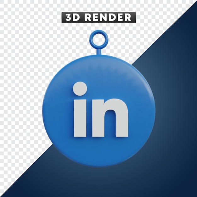 Linkedin sociale media-pictogram 3d-object