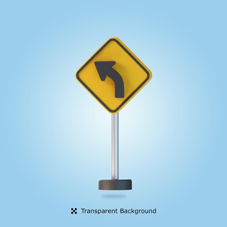 PSD linkerbocht vooruit teken 3d illustratie van het pictogram