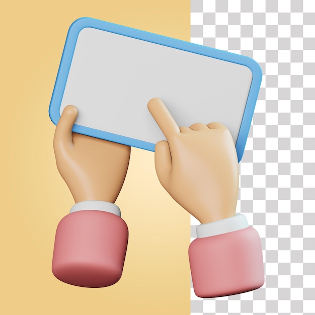 Links richting handgebaar 3d pictogram