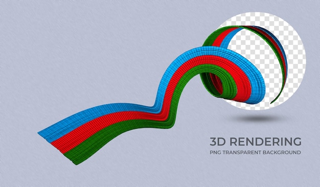 Lint met de vlag van azerbeidzjan kleurt 3d-rendering transparante achtergrond