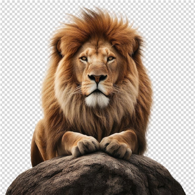 PSD a lion on a black background with a picture of a lion on the left