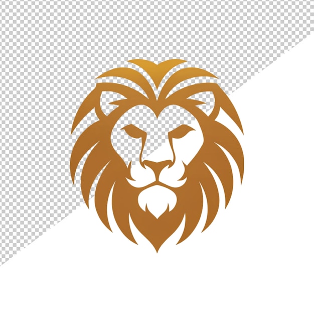 PSD lion face logo on transparent background