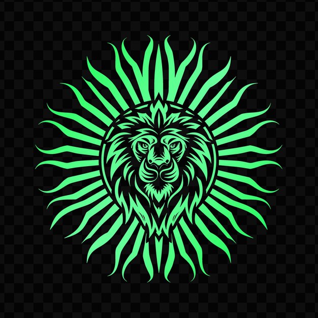 PSD a lion head on a black background