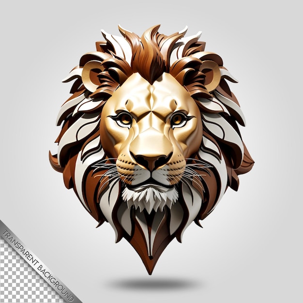 PSD lion head emblem transparent background