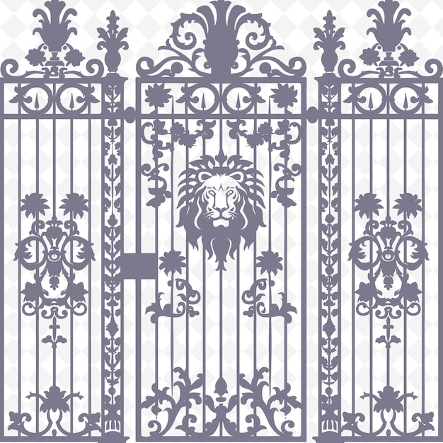 A lion head on a gate