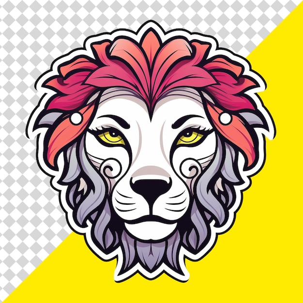 PSD lion head illustration png