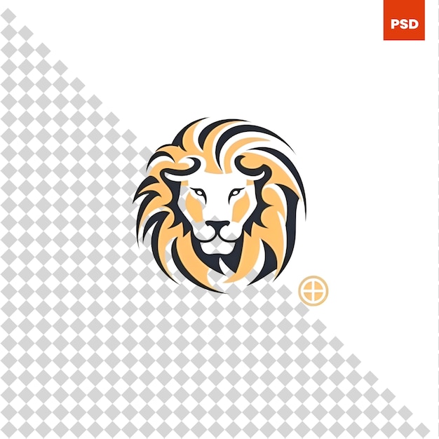 PSD lion head logo design vector template creative lion head symbol