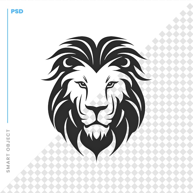 PSD lion head vector icon illustration design template isolated on white background