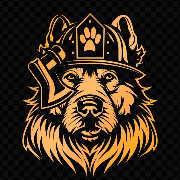 A lion head with a crown and a crown of dog head