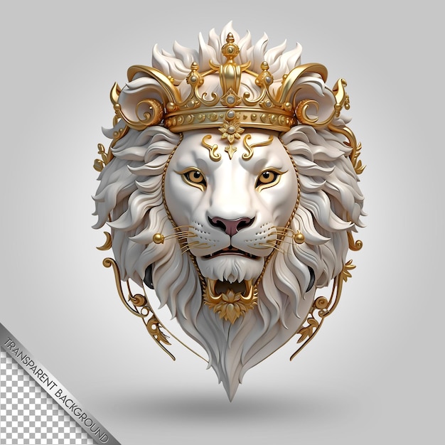 PSD a lion head with a crown and crown