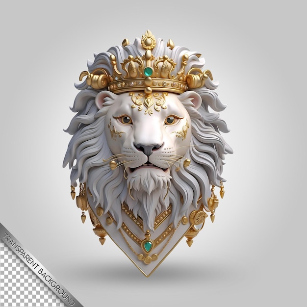 PSD a lion head with a crown and a gold crown