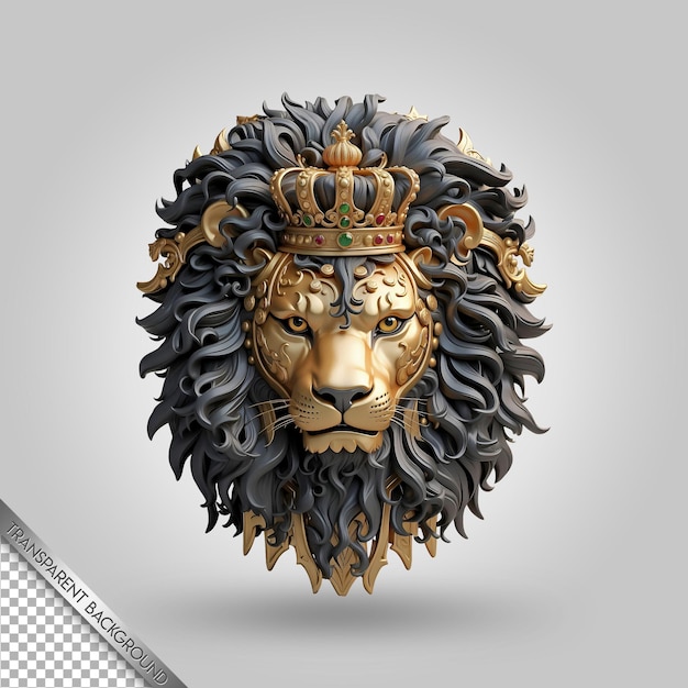 PSD a lion head with a crown on it