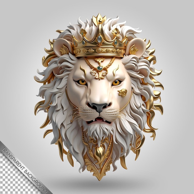 PSD a lion head with a crown on it