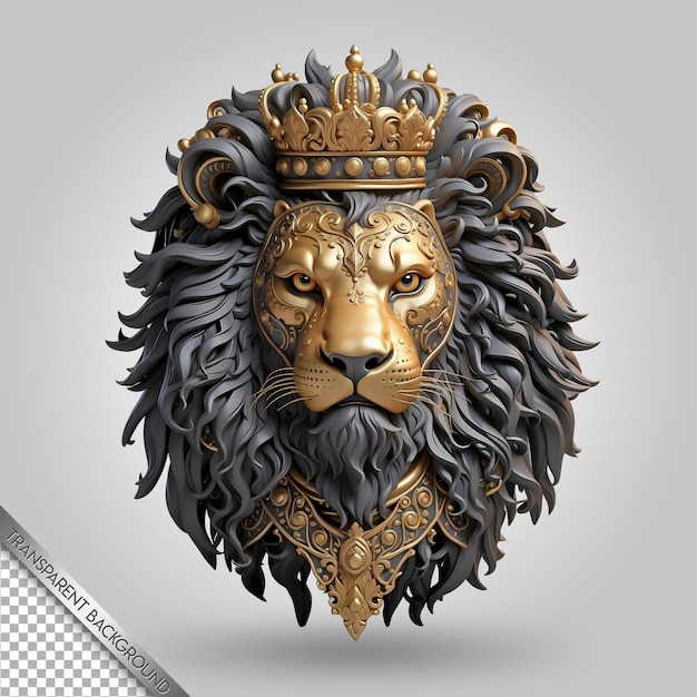 PSD a lion head with a crown on it