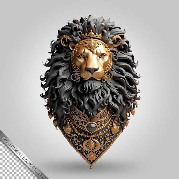 PSD a lion head with a crown on it