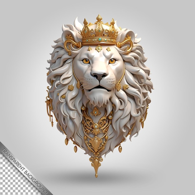 PSD a lion head with a crown on it