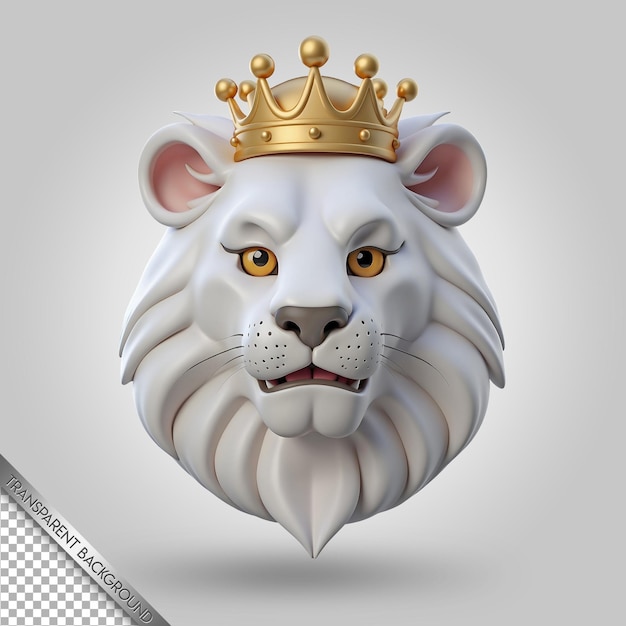 PSD a lion head with a crown on it