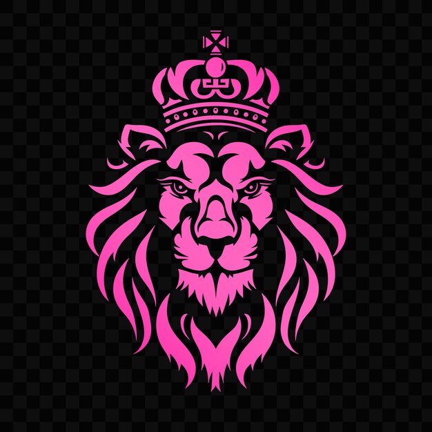 PSD a lion head with a crown on it