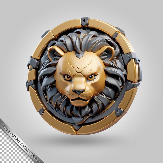 PSD a lion head with a lion head on the front of it