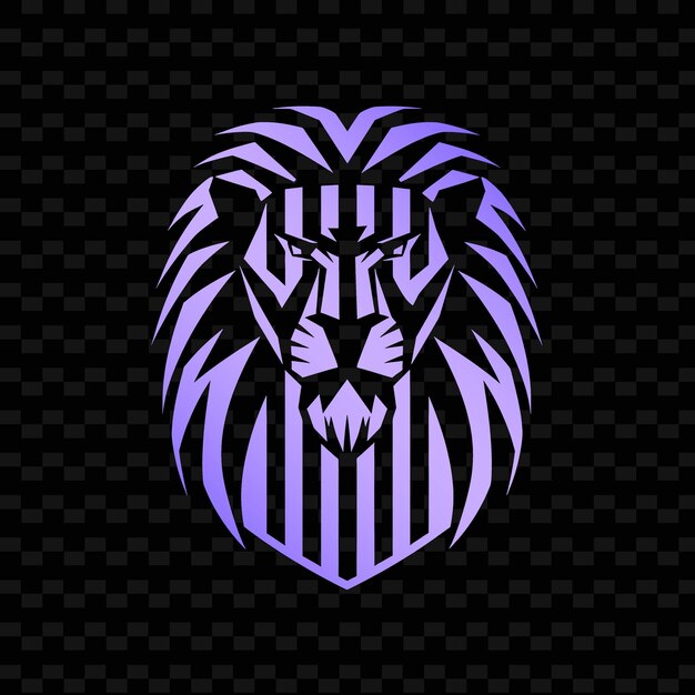 PSD a lion head with a purple stripe on the top