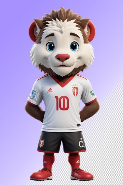 A lion mascot wearing a shirt that says 10 on it