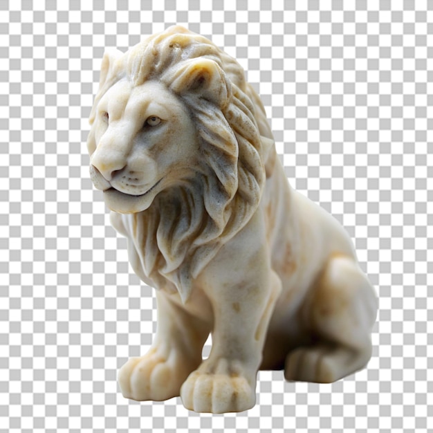 PSD lion statue isolated on transparent background