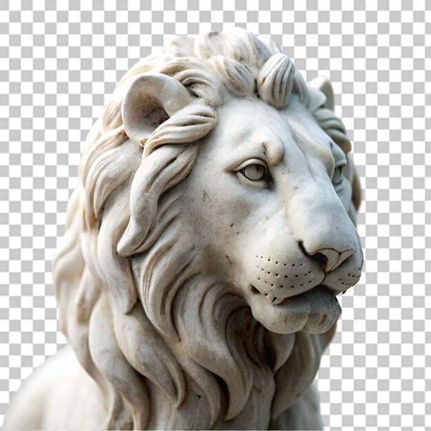 PSD lion statue isolated on transparent background