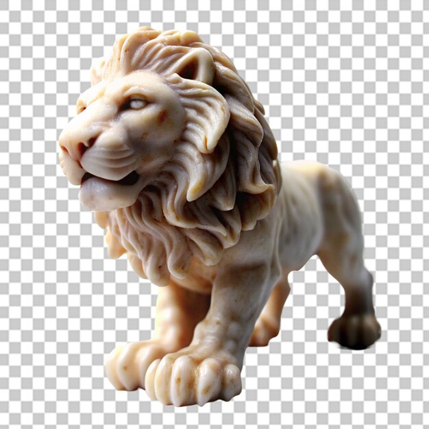 PSD lion statue isolated on transparent background