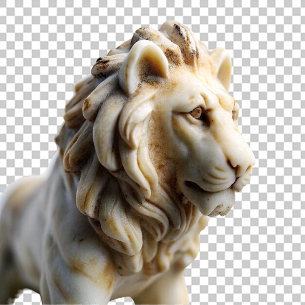 PSD lion statue isolated on transparent background