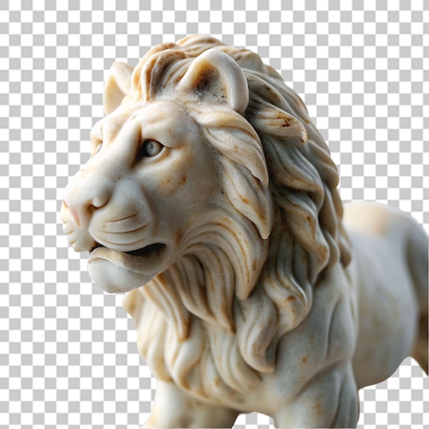 Lion statue isolated on transparent background