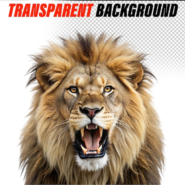 PSD lion watercolor illustration transparent png