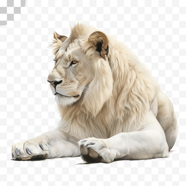 PSD lion watercolor illustration transparent png