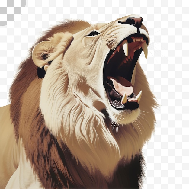 PSD lion watercolor illustration transparent png