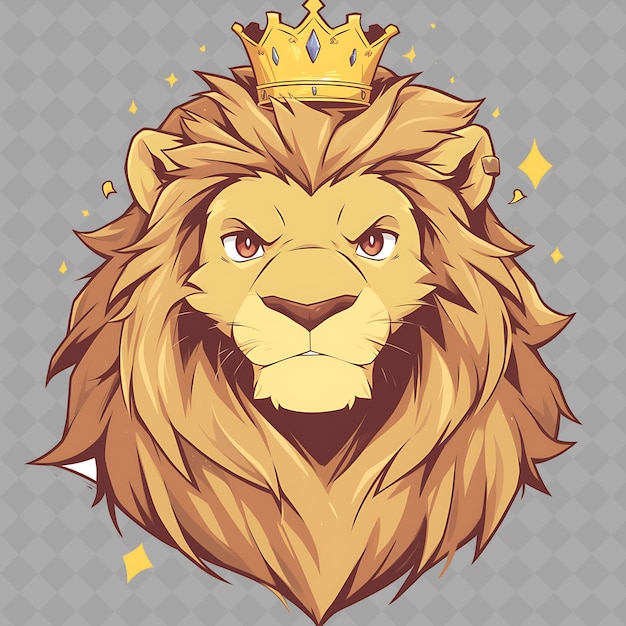 PSD a lion with a crown on its head