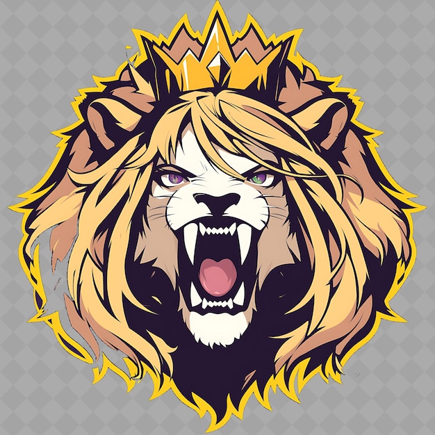 PSD a lion with a crown on its head