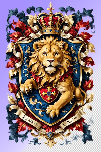 PSD a lion with a crown on its head