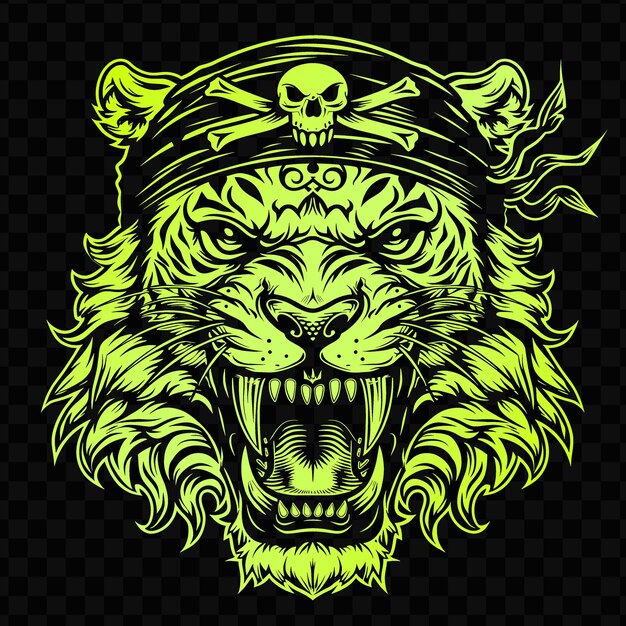 PSD a lion with a skull on his head