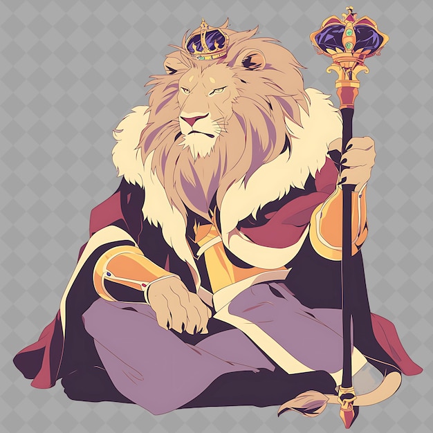 PSD a lion with a sword and a shield with a sword