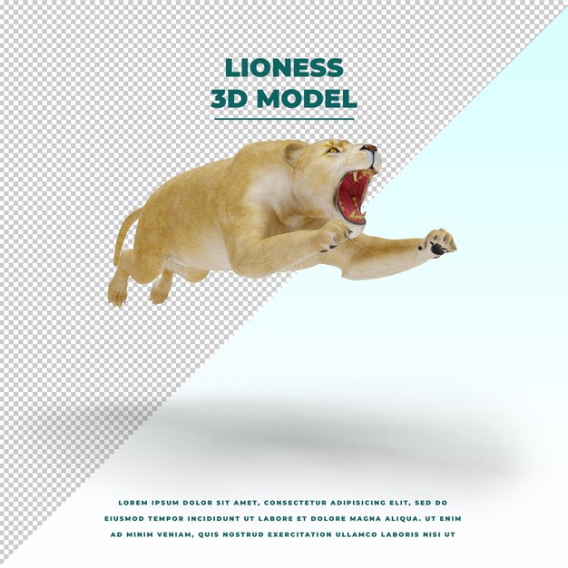 PSD lioness isolated