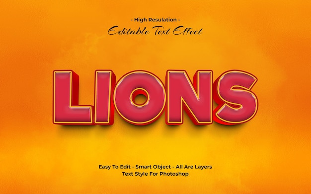 Lions editable text effect