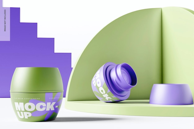 PSD lip balm containers mockup
