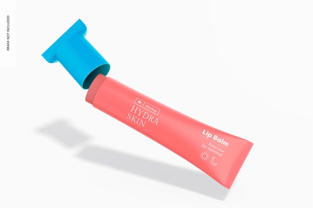 Lip Balm on Paper Tube Mockup, Falling