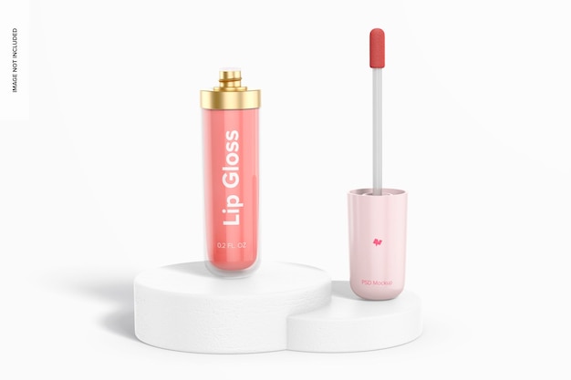 PSD lip gloss mockup, opened