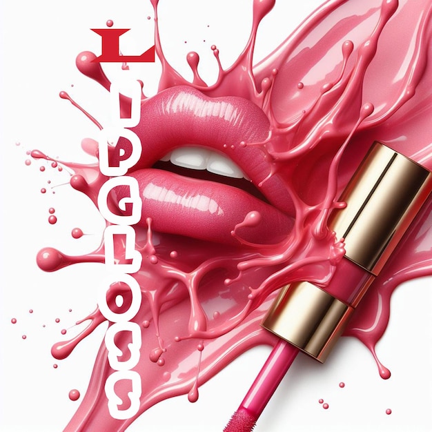 PSD lip gloss splash