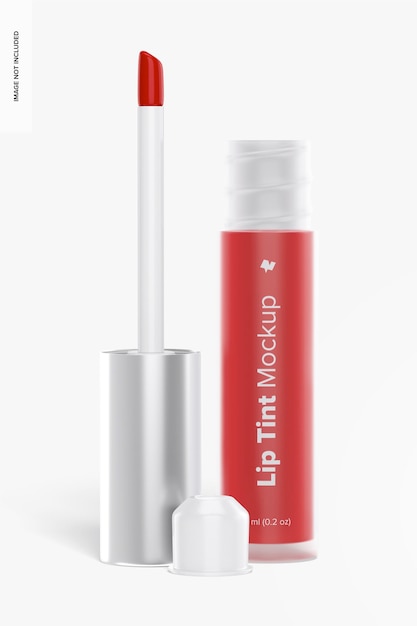 Lip tint tube mockup, opened