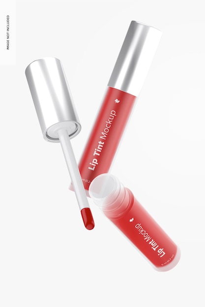 PSD lip tint tubes mockup, floating